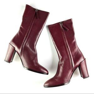 Theory womens maroon klomo goat mid shaft boot size 39